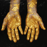 Fototapeta Do akwarium - golden hands