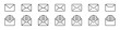 © nichosi - Mail envelope icon set. Line mail collection. Email envelope editable stroke