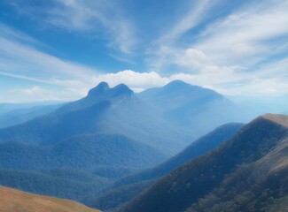 Sticker - Mountains layers. Travel wallpaper. Copy space for text. Background.