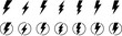 flash lightning bolt icon. Electric power symbol. Power energy sign, vector illustration