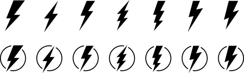flash lightning bolt icon. Electric power symbol. Power energy sign, vector illustration
