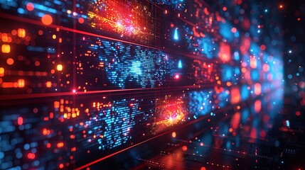 Abstract technology background with binary code.