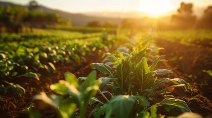 Sticker - Organic Farm at Sunrise