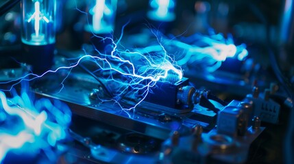 Wall Mural - blue lightning bolts