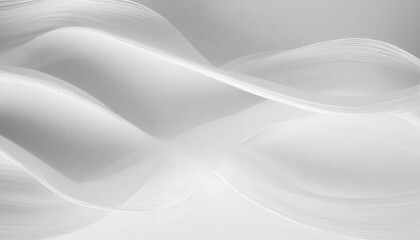 Wall Mural - White wave smooth textile fashion art illustration, AI generated