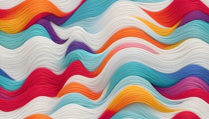 Sticker - Textile colorful fantasy ocean wave art illustration, AI generated