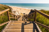 Fototapeta Natura - Stunning Cliffs and sandy beach at Praia da Falésia, Algarve, Portugal