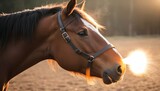 Fototapeta  - A Horse With Its Nostrils Flaring Sensing Danger