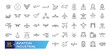 © Rubbble - Aviation and Aircraft outline icon set with flight plane editable stroke symbol: airline, travel, charter, route, airplane, business jet, military fighter.