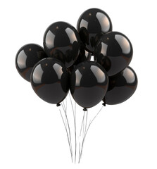 Wall Mural - a bunch of black balloons are tied together. the balloons are all the same size and shape, and they 