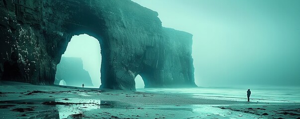 Wall Mural - Arch formation in a wild beach