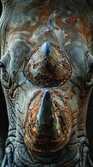 Rhino faces in close-up