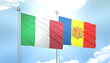 Italy and Andorra Flag Together A Concept of Relations