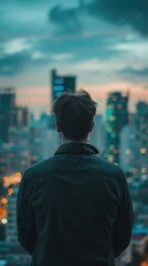 Wall Mural - Rear view of man looking at view