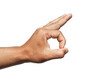 © Weerajit James - Male hands in OK gesture isolated on white background. Business concept.