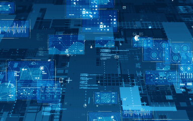 Poster - Digital transformation concept. Futuristic technology. Abstract background.