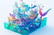 Imaginative 3D jelly pirates embark on a colorful quest in a fairy tale world set against a pure white backdrop A visual feast