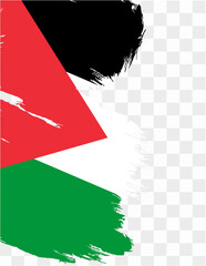 Wall Mural - Palestine flag with brush paint textured isolated  on png or transparent background. vector illustration