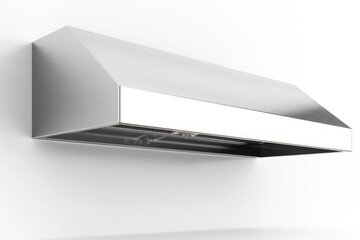 Sticker - Modern stainless steel range hood on a wall, perfect for kitchen design projects