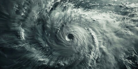 Wall Mural - powerful hurricane captured in a striking black and white photo. ideal for weather-related projects