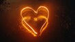 A heart shaped light glowing in the darkness, suitable for romantic themes