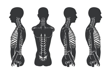 Wall Mural - Three distinct human body silhouettes, versatile for various projects