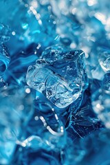 Wall Mural - Close up of a bunch of ice cubes, perfect for refreshing drink concepts