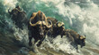 bufalos em águas turbulentas 