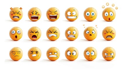 3D Emoji packages,multiple various expressions of Happy,Angry,Sad,Surprised,Confused,Upset,Scared,Excited,Bored,Disdain,Doubtful,Calm, Arrogant, Touched,Laughing out loud,Complaining,Staring, Acting c