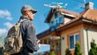 a drone to measure and inspect a roof for exact dimensions.