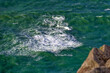 View over Atlantic ocean water from Cabo da Roca or Cape Roca in Portugal.