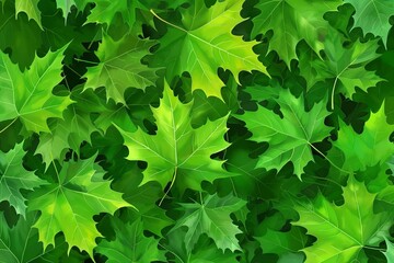 Sticker - Green leaves background