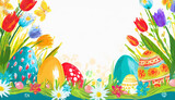 Fototapeta Most - Illustrative Easter Background with Copy Space