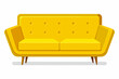 Yellow elysian sofa . flat style. Isolated on white background Vector illustration