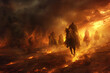 The horsemen galloping across a scorched earth, leaving devastation in their wake as they fulfill their divine mandate of judgment,