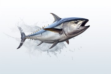 Wall Mural - tuna jumps out of the water Generative AI