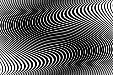 Sticker - Wavy Lines Textured Background with 3D Illusion and Twisting Movement Effect.