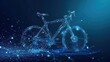Futuristic modern technology bicycle wireframe abstract background. AI generated image