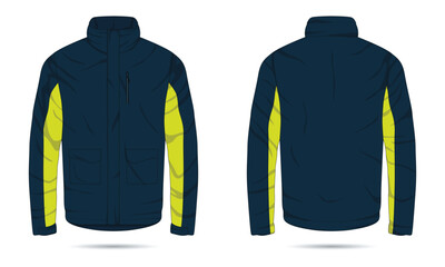 Canvas Print - Outdoor jacket mockup front and back view