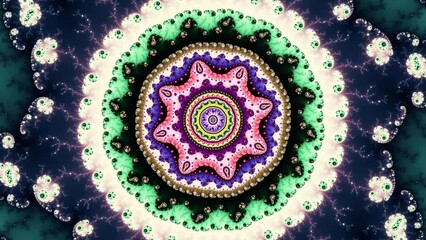 Wall Mural - 4k abstract multicolored motion graphics background. fractal sequence patterns 3d. for yoga or clubs
