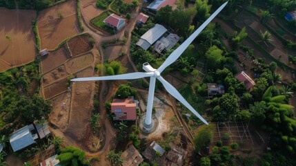 Sticker - People in the community use wind generators and turbines as alternative sources of electricity, sustainable resources, and renewable energy.