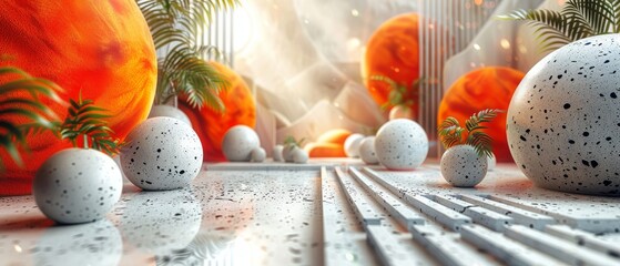 Leinwandbilder - An abstract background with shapes. Good for product presentation, branding, and advertising. Children's figures.