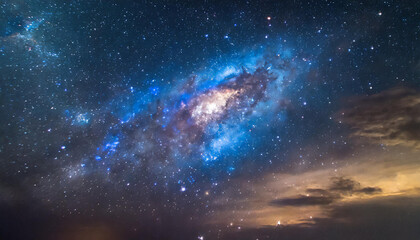 Wall Mural - Abstract blue galaxy sky. Beautiful stars. Planetary nebula. Space background. Cosmos and universe