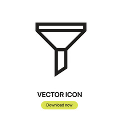 Poster - Funnel icon vector. Linear-style sign for mobile concept and web design. Funnel symbol illustration. Pixel vector graphics - Vector.	
