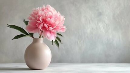 Sticker - Elegant Peony in Modern Vase, generative ai