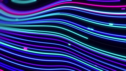 Wall Mural - vibrant neon futuristic stream line of data, digital internet information flow technology background