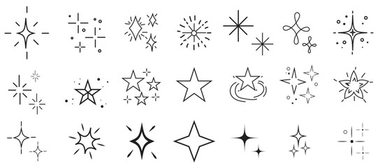 Wall Mural - Shine sparkle icon. Vector blink star for logo, sparkle clipar