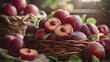 © SashaMagic - Basket of fresh, ripe plums.