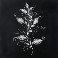 Poster - white sketch plant symbol