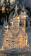 Ephemeral Beauty: An Illuminated Ice Sculpture Depicting a Fairy-tale Castle in Tantalizing Detail